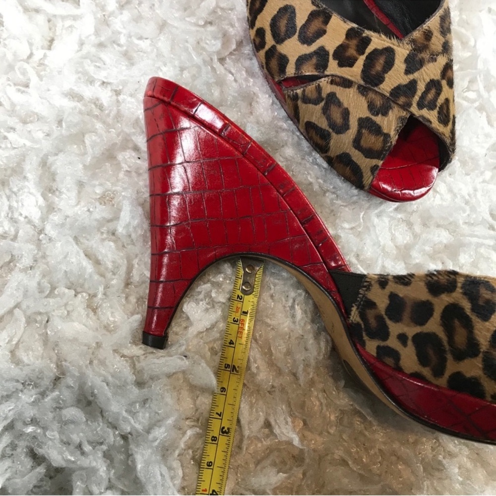 Donald J. Pliner Couture Vintage All Leather Leopard pin up heels - Picture 13 of 15